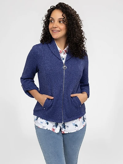 Long-sleeve semi-fitted cardigan