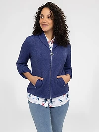 Long-sleeve semi-fitted cardigan