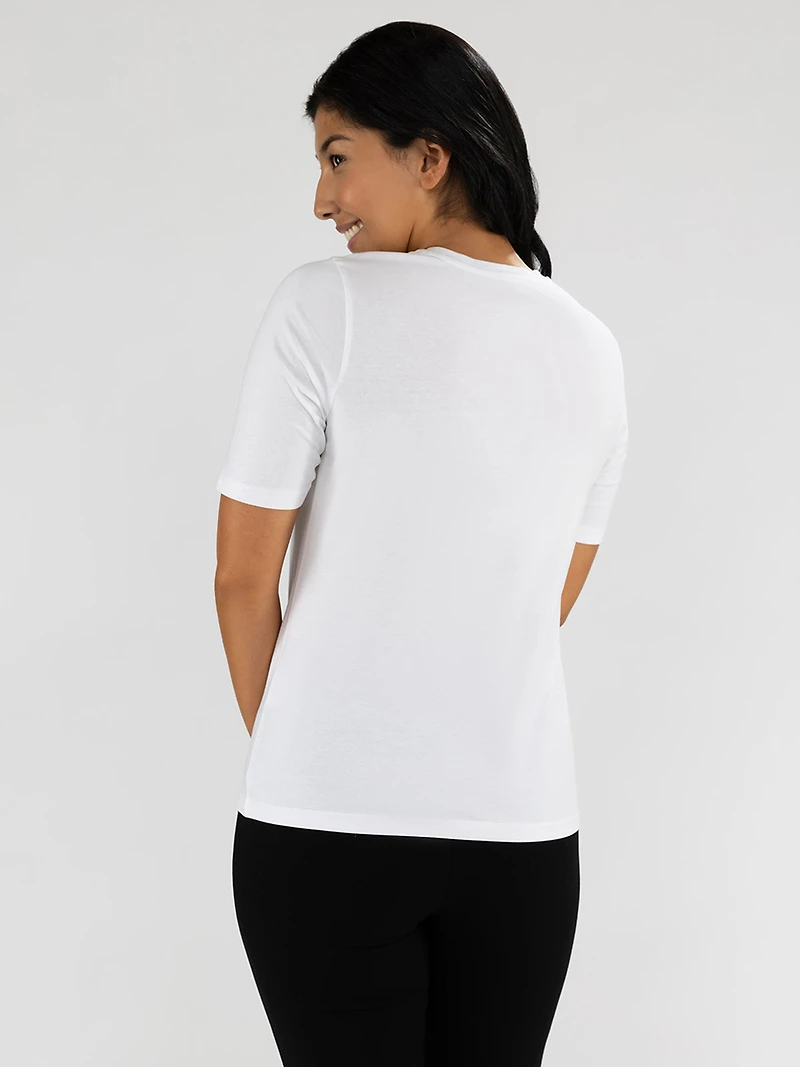 3/4-sleeve semi-fitted t-shirt