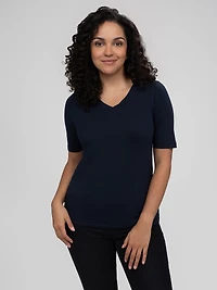 3/4-sleeve semi-fitted t-shirt