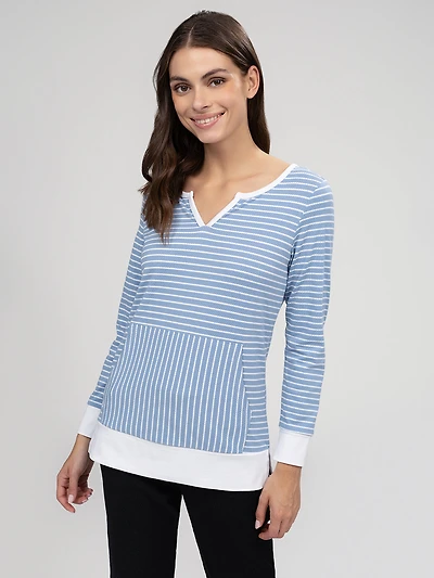 T-shirt semi-ajusté à manches longues