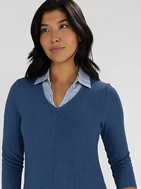 T-shirt semi-ajusté à manches 3/4
