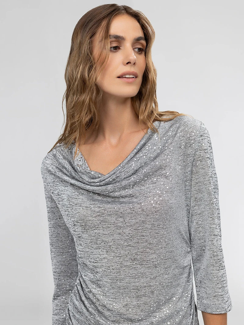 T-shirt semi-ajusté à manches 3/4