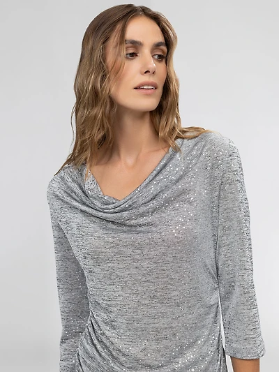 T-shirt semi-ajusté à manches 3/4