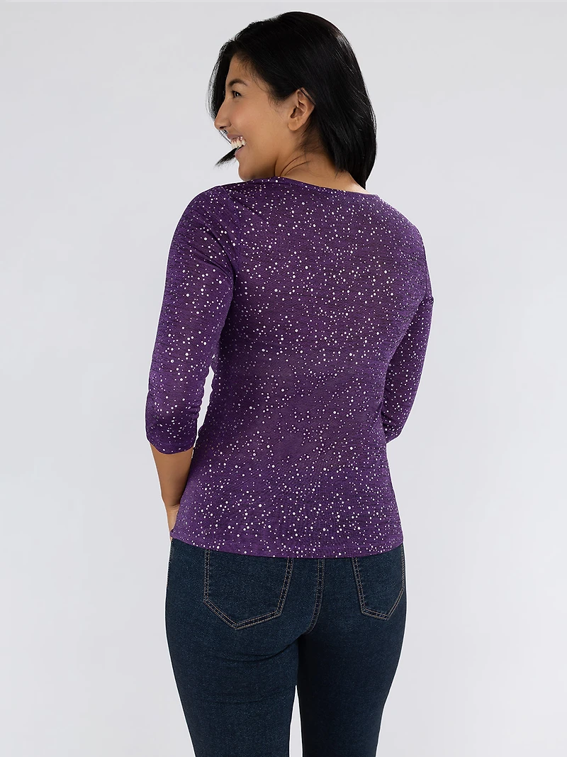 3/4-sleeve semi-fitted t-shirt