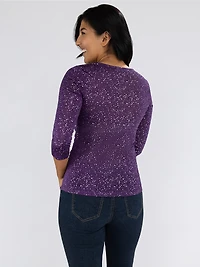 3/4-sleeve semi-fitted t-shirt