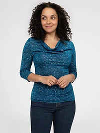 3/4-sleeve semi-fitted t-shirt