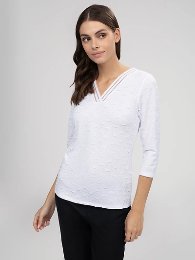 T-shirt semi-ajusté à manches 3/4