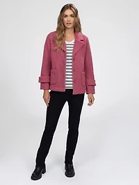Semi-fitted jacket with long sleeves