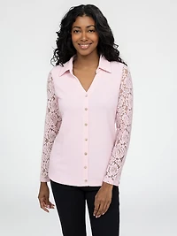 Long-sleeve semi-fitted t-shirt