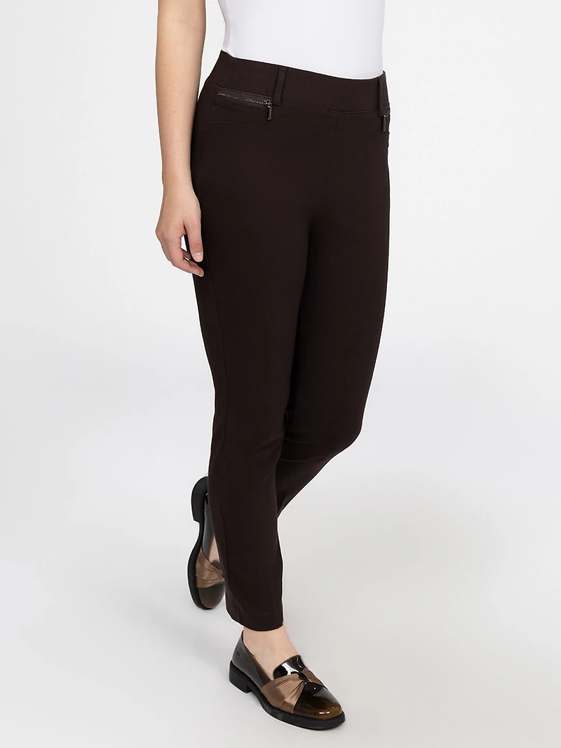 Narrow semi-fitted pull-on dress pant - Petite
