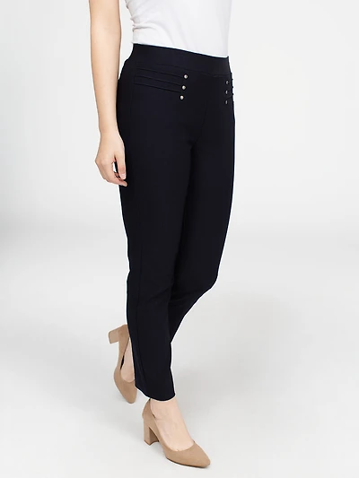 Straight semi-fitted pull-on pant - Petite