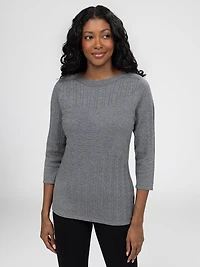 3/4-sleeve pullover sweater