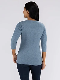 3/4-sleeve pullover sweater