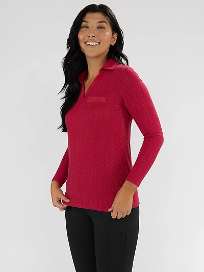 Long-sleeve semi-fitted t-shirt