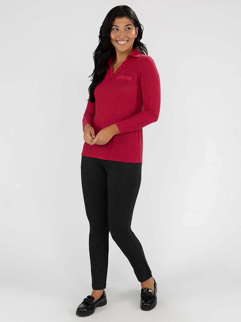 Long-sleeve semi-fitted t-shirt