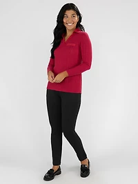 Long-sleeve semi-fitted t-shirt