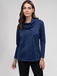 Tunique en tricot semi-ajustée à manches longues