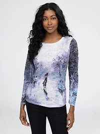 Long-sleeve semi-fitted t-shirt