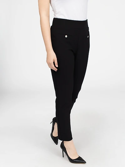 Narrow semi-fitted pull-on dress pant - Petite
