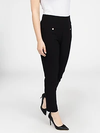 Pantalon habillé étroit semi-ajusté à enfiler - Petite