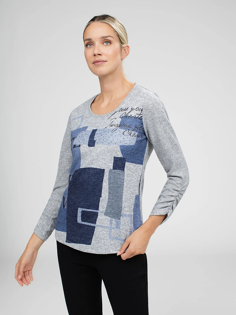 T-shirt semi-ajusté à manches 3/4