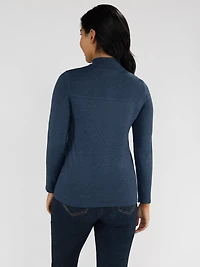 Long-sleeve semi-fitted sweater cardigan