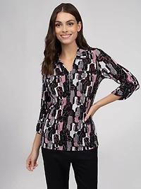 T-shirt semi-ajusté à manches 3/4