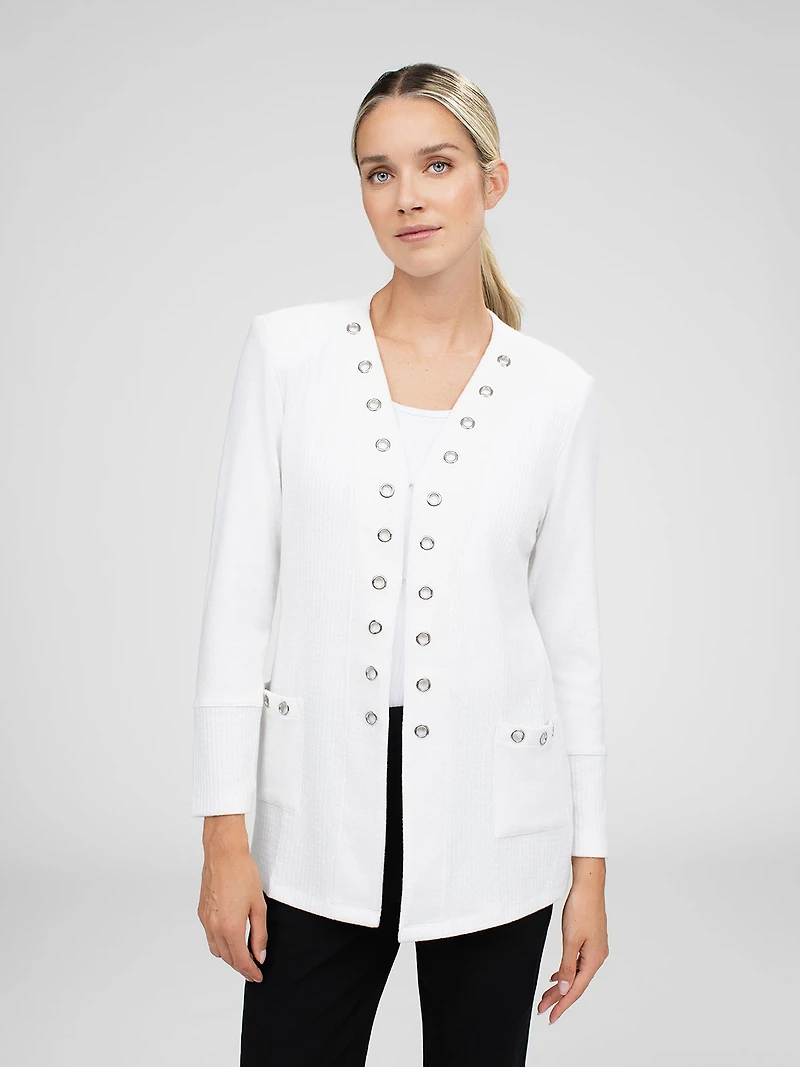 Long-sleeve semi-fitted cardigan