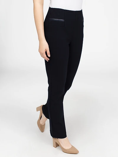 Straight semi-fitted pull-on pant