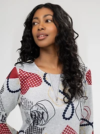3/4-sleeve semi-fitted t-shirt