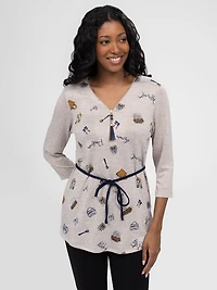 Tunique semi-ajustée à manches 3/4