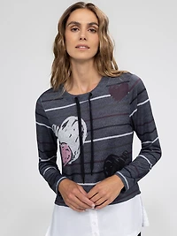 Long-sleeve semi-fitted t-shirt