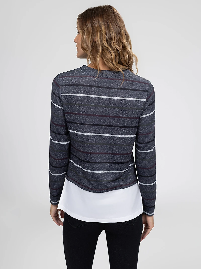 Long-sleeve semi-fitted t-shirt