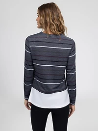 Long-sleeve semi-fitted t-shirt