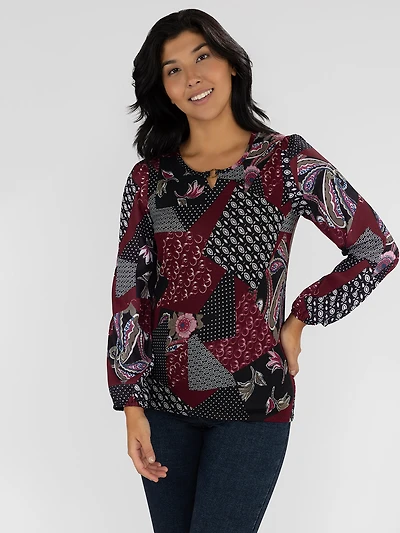 3/4-sleeve semi-fitted t-shirt