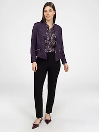 3/4-sleeve semi-fitted blouse with buttons