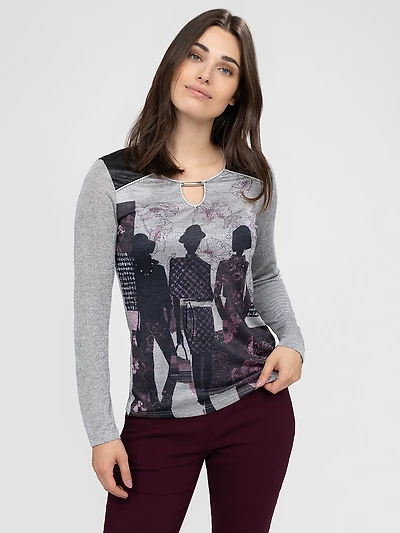 T-shirt semi-ajusté à manches longues