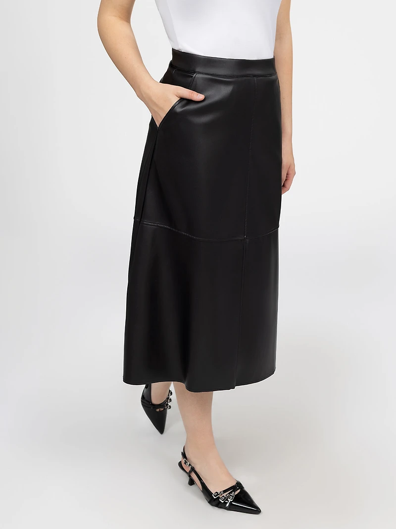 Midi A line knit skirt