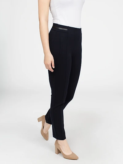 Pantalon habillé étroit semi-ajusté à enfiler - Petite