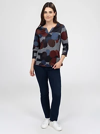 T-shirt semi-ajusté à manches 3/4
