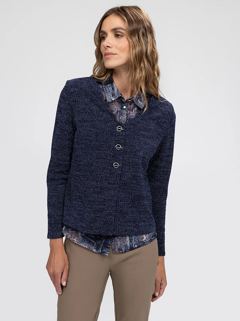 Cardigan semi-ajusté à manches longues