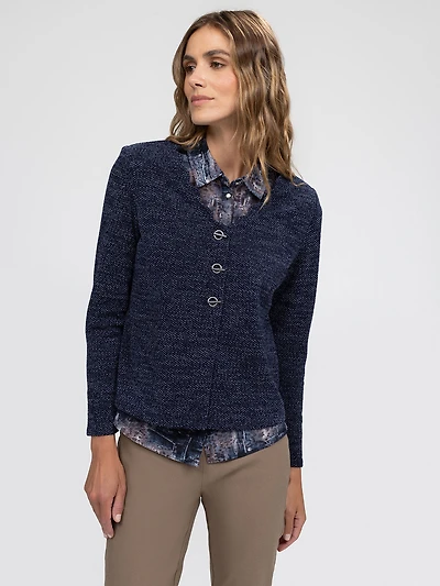 Cardigan semi-ajusté à manches longues