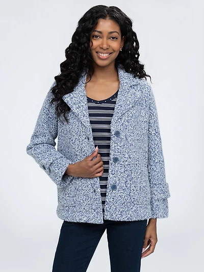 Semi-fitted jacket with long sleeves