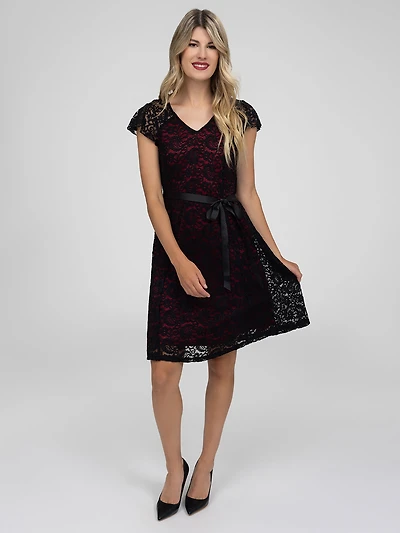 Robe midi évasée en tricot