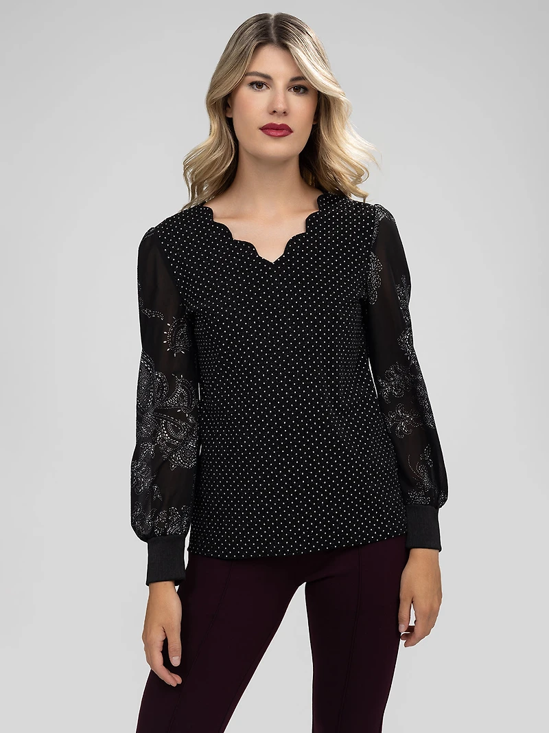 T-shirt semi-ajusté à manches longues