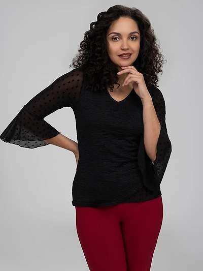 T-shirt semi-ajusté à manches longues