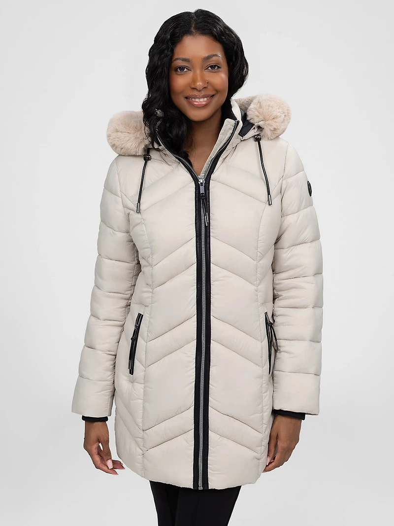 Manteau mi-cuisse semi-ajusté