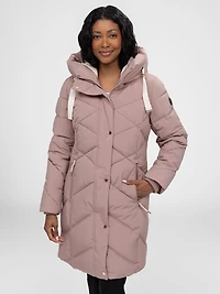 Semi-fitted mid-thigh coat