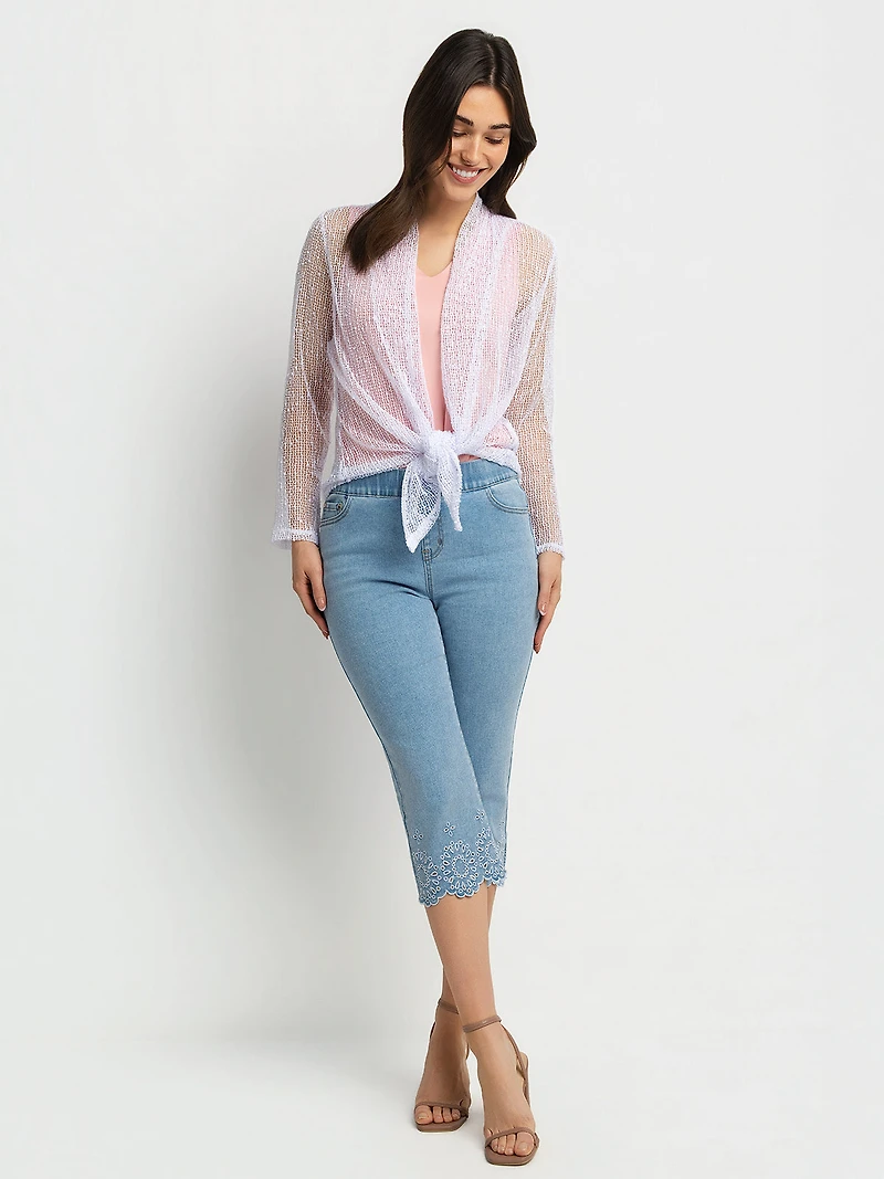 Long-sleeve semi-fitted cardigan